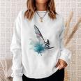 Fun Windsurfing On A Surfboard Riding The Waves Of The Ocean Sweatshirt Gifts for Her