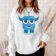 Funny Blue Scary Monster Sweatshirt Gifts for Her