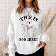 This Is Boo Sheet Spider Decor Ghost Spooky Halloween Sweatshirt Gifts for Her