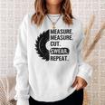 Funny Dad Measure Cut Swear Repeat Handyman Father DaySweatshirt Gifts for Her