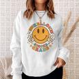 Hello 2Nd Grade Smile Pencil Groovy Back To Shool 2Nd Grade Sweatshirt Gifts for Her