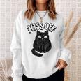Hiss Off Grumpy Animal Lover Cute Kitten Cat Pet Owner Sweatshirt Gifts for Her