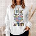 I Love Someone With Autism Kids Heart Puzzle Colorful Kids Sweatshirt Gifts for Her