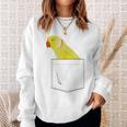 Indian Ringneck Parakeet Parrot Fake Pocket Sweatshirt Gifts for Her