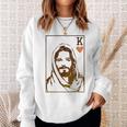 Jesus King Of Hearts Card Christian For Men Women Sweatshirt Gifts for Her