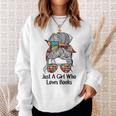 Just A Girl Who Loves Books Cute Messy Bun Girls Book Loves Sweatshirt Gifts for Her