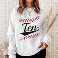 Kids 10 Year Old 10Th Baseball Softball Birthday Party Boys Girls Sweatshirt Gifts for Her