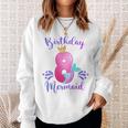 Kids Girls 8Th Birthday Mermaid Birthday Party 8 Years Old Fish Sweatshirt Gifts for Her