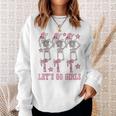 Lets Go Girls Dancing Skeleton Cowgirl Bachelorette Party Dancing Funny Gifts Sweatshirt Gifts for Her