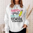 Librarian Happy First Day Of School Funny Back School Sweatshirt Gifts for Her