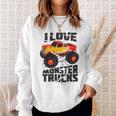 I Love Monster Trucks Cute Bigfoot Trucks Sweatshirt Gifts for Her