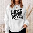 Love Never Fails 1 Corinthians 138 Bible Verse Heart Vine Sweatshirt Gifts for Her