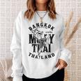 Muay Thai Kickboxing Bangkok Thailand Distressed Graphic Kickboxing Funny Gifts Sweatshirt Gifts for Her