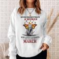 Never Underestimate A Woman Who Loves Elephants March Sweatshirt Gifts for Her