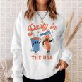 Party In The Usa Hot Dog Love Usa Funny 4Th Of July  Sweatshirt Gifts for Her