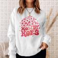 Retro Howdy Hoes Pink Leopard Cowboy Hat Cowgirl Western Sweatshirt Gifts for Her