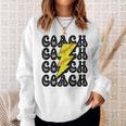Retro Vintage Softball Coach Lightning Bolt Sweatshirt Gifts for Her