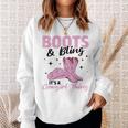 Rodeo Western Country Southern Cowgirl Hat Boots & Bling Sweatshirt Gifts for Her