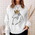 Rough Collie Dog Wearing Crown Sweatshirt Gifts for Her