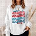 Vintage American Groovy 4Th Of July America Patriotic Usa Patriotic Funny Gifts Sweatshirt Gifts for Her