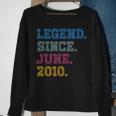 13-Year-Old Legend Since June 2010 13Th Birthday Sweatshirt Gifts for Old Women