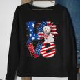 4Th Of July Decor Patriotic Love Maltipoo Dog Usa Flag Sweatshirt Gifts for Old Women