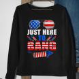 4Th Of July Im Just Here To Bang Fireworks Sweatshirt Gifts for Old Women