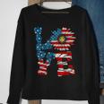 4Th Of July Love Peace Sunflower Patriotic American Flag Usa Sweatshirt Gifts for Old Women