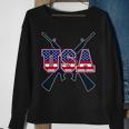 4Th Of July Usa With Gun Background Gun Funny Gifts Sweatshirt Gifts for Old Women