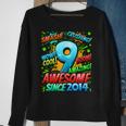 9Th Birthday Comic Style Awesome Since 2014 9 Year Old Boy Sweatshirt Gifts for Old Women