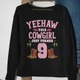 9Th Birthday Girls Cowgirl Yeehaw Western Themed Birthday Sweatshirt Gifts for Old Women