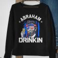 Abraham Drinkin Funny Abe Lincoln Merica Usa July 4Th Sweatshirt Gifts for Old Women