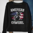 American Cowgirl Rodeo Barrel Racing Horse Riding Girl Gift Sweatshirt Gifts for Old Women
