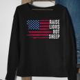 American Flag Patriot Raise Lions Not Sheep Patriotic Lion Sweatshirt Gifts for Old Women