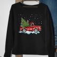 Australian Cattle Dogs Ride Red Truck Christmas Sweatshirt Gifts for Old Women