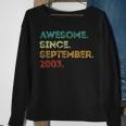 Awesome Since September 2003 20Th Birthday 20 Years Old Sweatshirt Gifts for Old Women