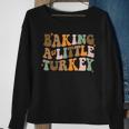 Baking A Little Turkey Pregnancy Announcement Baby Reveal Sweatshirt Gifts for Old Women