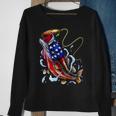 Bass Fishing Fish American Flag Dad Father Fourth Of July Sweatshirt Gifts for Old Women