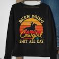 Been Doing Cowboy Shit All Day Retro Vintage Funny Cowgirl Sweatshirt Gifts for Old Women