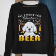 Beer Bichon Frise Reindeer Beer Christmas Ornaments Xmas Lights Sweatshirt Gifts for Old Women