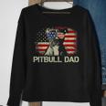 Best Pitbull Dad Ever American Flag 4Th Of July Gift Funny Gifts For Dad Sweatshirt Gifts for Old Women