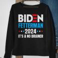 Biden Fetterman 2024 Its A No Brainer Political Joe Biden Sweatshirt Gifts for Old Women