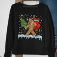 Bigfoot Christmas Tree Lights Xmas Boys Sasquatch Lovers Sweatshirt Gifts for Old Women