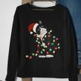 Black Cat Christmas Lights Cat Lover Xmas Pajama Sweatshirt Gifts for Old Women
