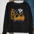 Boo Creepy Owl Pumpkin Ghost Halloween Costume Sweatshirt Gifts for Old Women