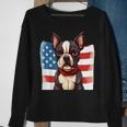 Boston Terrier Dog Patriotic Puppy American Flag 4Th Of July Sweatshirt Gifts for Old Women