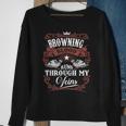 Browning Blood Runs Through My Veins Family Name Vintage Sweatshirt Gifts for Old Women