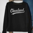 Cleveland Oh Vintage Baseball Sports Script Baseball Funny Gifts Sweatshirt Gifts for Old Women