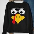 Cool Turkey Face With Soccer Sunglasses Thanksgiving Sweatshirt Gifts for Old Women