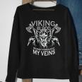 Cool Viking Text Viking Blood Runs Through My Veins Sweatshirt Gifts for Old Women